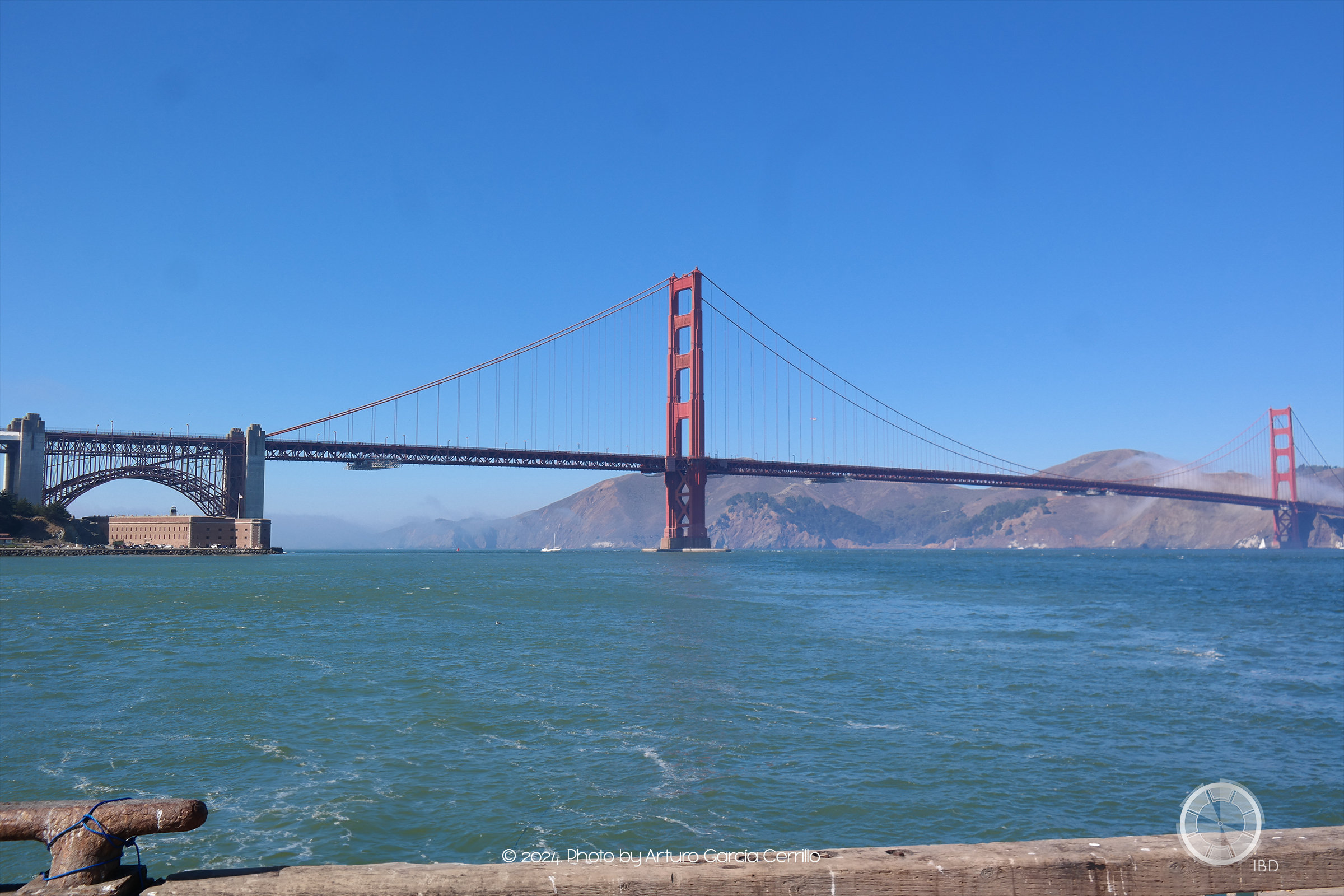 Picture of Golden Gate bridge taken from wharf