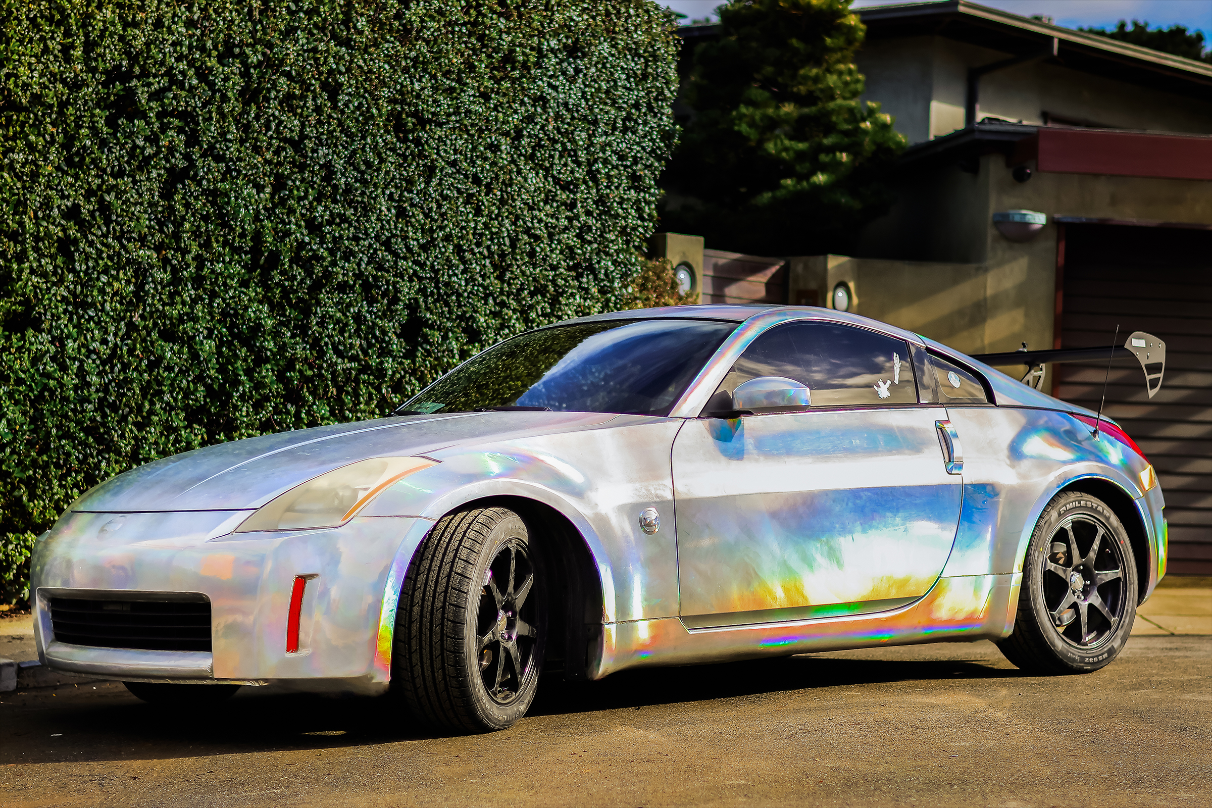 Picture of Arturo's nissan 350z with holographic wrap job